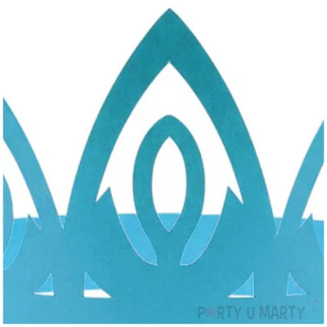 dodatek do stroju na karnawal papierowa opaska na glowe tiara diadem ksiezniczki elsy niebieska