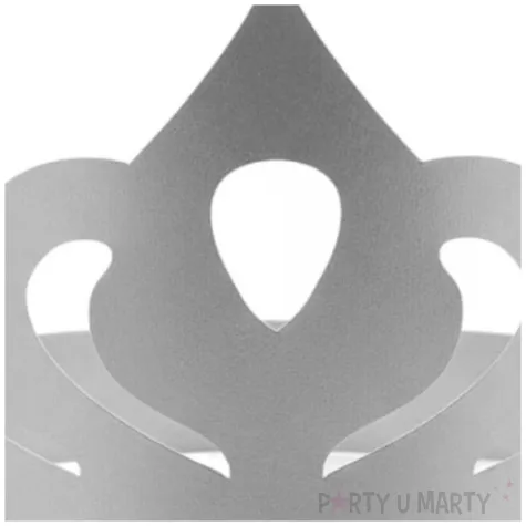 dodatek do stroju na karnawal papierowa opaska na glowe tiara diadem ksiezniczki srebrna 3 szt