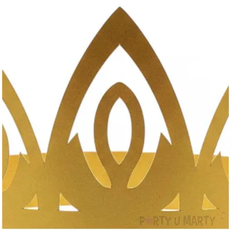 dodatek do stroju na karnawal papierowa opaska na glowe tiara diadem ksiezniczki zlota 3 szt