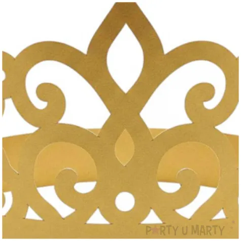 dodatek do stroju na karnawal papierowa opaska na glowe tiara diadem ksiezniczki zlota 3 szt