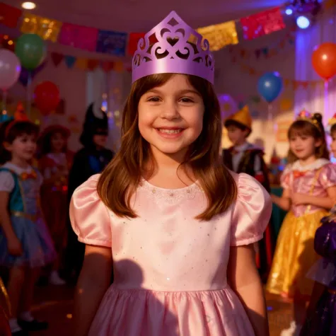 dodatek do stroju na karnawal papierowa opaska na glowe tiara ksiezniczki serce fioletowa x3