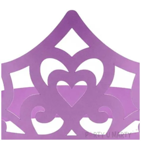 dodatek do stroju na karnawal papierowa opaska na glowe tiara ksiezniczki serce fioletowa x3