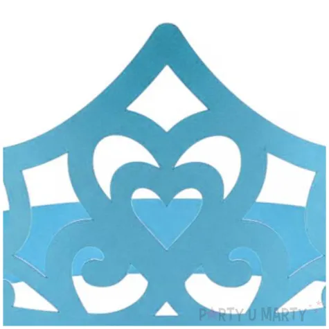 dodatek do stroju na karnawal papierowa opaska na glowe tiara ksiezniczki serce niebieska x3