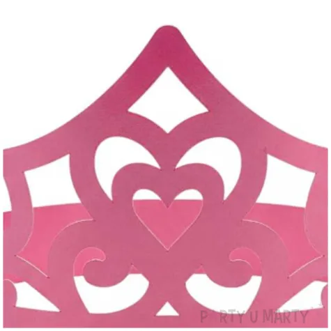 dodatek do stroju na karnawal papierowa opaska na glowe tiara ksiezniczki serce rozowa 3 szt