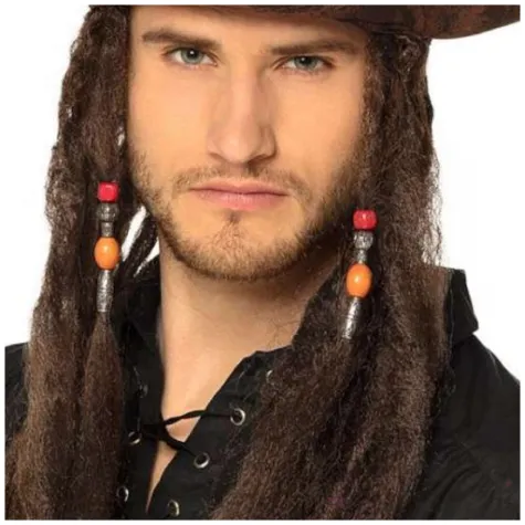 dodatek do stroju na karnawal piracki kapelusz z dredami kapitan jacl sparrow boland