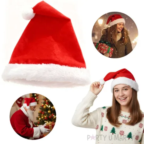 dodatek do stroju na mikolajki boze narodzenie czapka mikolaja 36 cm