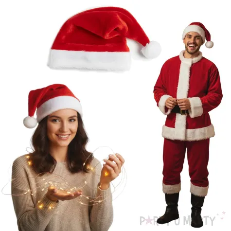 dodatek do stroju na mikolajki boze narodzenie czapka mikolaja deluxe