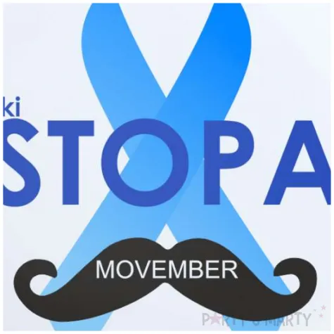 dodatek do stroju na movember przypinka wasy niebieski listopad pin 5 6 cm