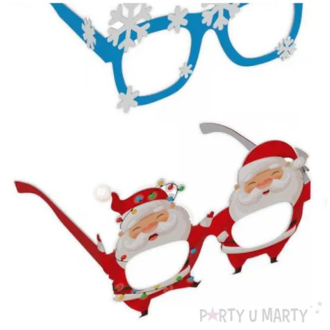 dodatek do stroju na swieta boze narodzenie okulary papierowe swiateczne przyjecie x6