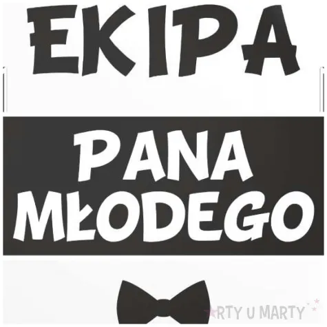 dodatek do stroju na wieczor kawalerski przypinka ekipa pana mlodego zabawny gadzet pin