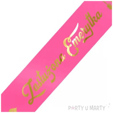 dodatek do stroju szarfa zasluzona emerytka kosmetyki rozowa fuksja 160 cm