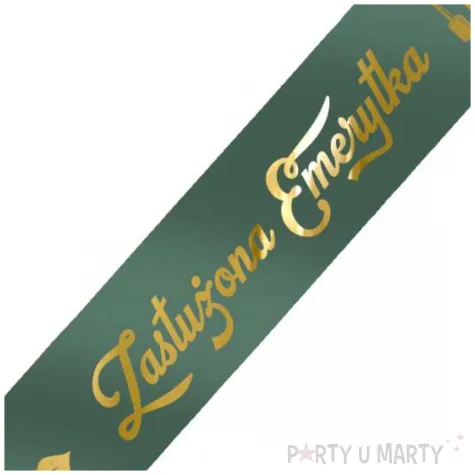 dodatek do stroju szarfa zasluzona emerytka kosmetyki zielona butelkowa 160 cm