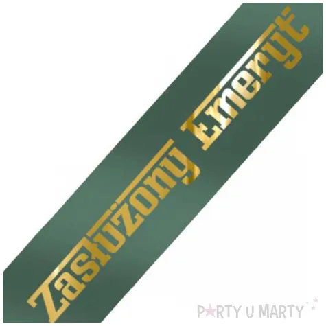 dodatek do stroju szarfa zasluzony emeryt klepsydra zielona butelkowa 160 cm