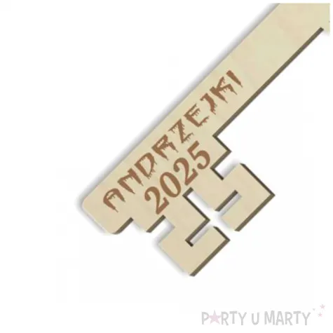dodatek do zabawy na andrzejki klucz do lania wosku 2025 wrozby andrzejkowe drewniany 23 cm