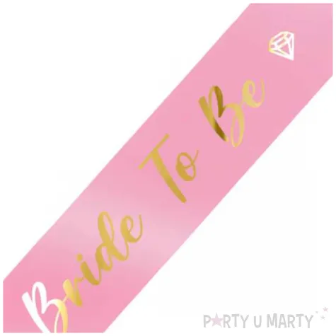 dodatek dp stroju na wieczor panienski szarfa bride to be rozowo zlota 160 cm