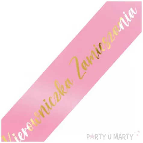 dodatek dp stroju na wieczor panienski szarfa kierowniczka zamieszania bride rozowo zlota