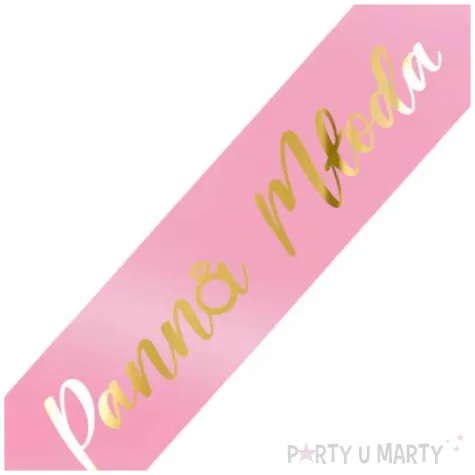 dodatek dp stroju na wieczor panienski szarfa panna mloda bride rozowo zlota 160 cm