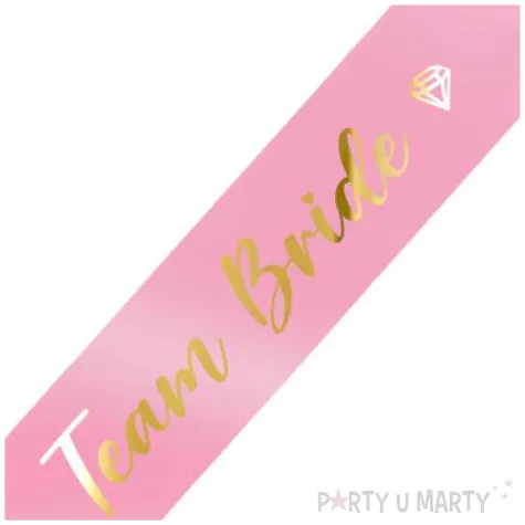 dodatek dp stroju na wieczor panienski szarfa team bride rozowo zlota 160 cm