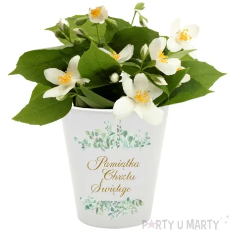 doniczka chrzest swiety eukaliptus beauty bialy 10 cm