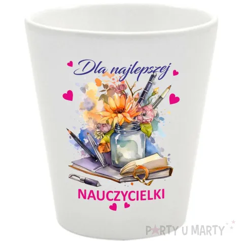 doniczka dla najlepszej nauczycielki bialy 10 cm