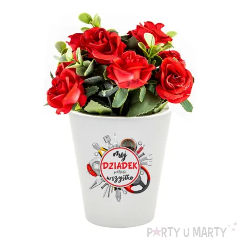doniczka dzien dziadka moj dziadek potrafi wszystko bialy 10 cm