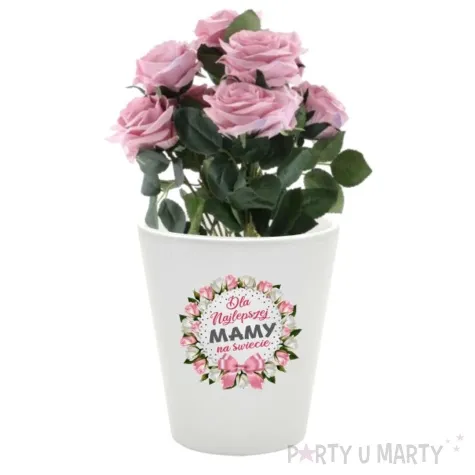 doniczka dzien matki dla najlepszej mamy bialy 10 cm