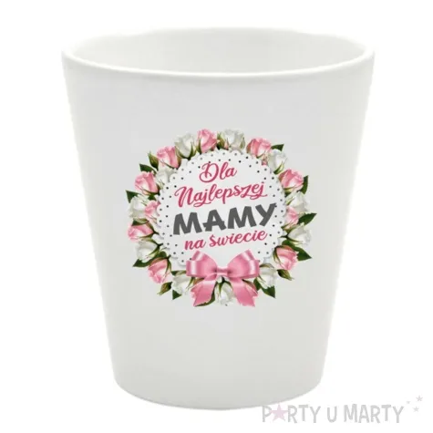 doniczka dzien matki dla najlepszej mamy bialy 10 cm