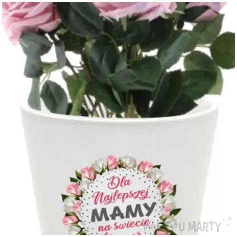 doniczka dzien matki dla najlepszej mamy bialy 10 cm
