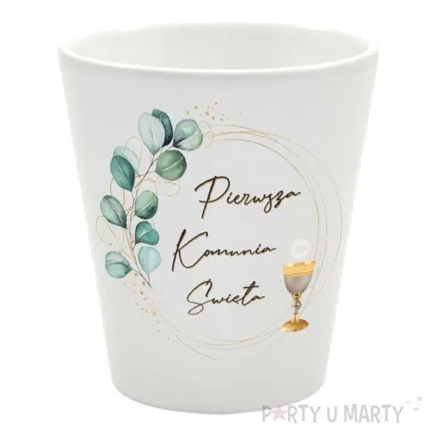 doniczka komunia swieta eukaliptus z hostia bialy 10 cm