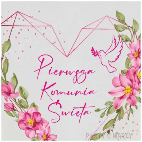 doniczka komunia swieta rozowe serce bialy 10 cm