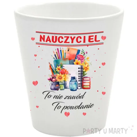 doniczka nauczyciel to nie zawod to powolanie bialy 10 cm