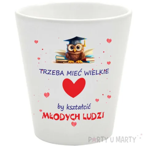 doniczka trzeba miec wielkie serce by uczyc mlodych ludzi bialy 10 cm