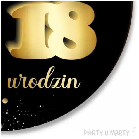 drewniana tablica powitalna 18 urodziny zloto czarny dekoracja sali powitanie gosci