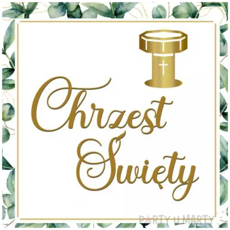 drewniana tablica powitalna chrzest swiety eukaliptus kwadrat dekoracja sali 39 5 cm