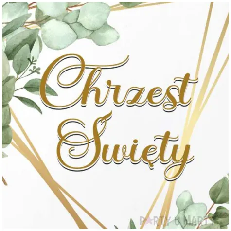 drewniana tablica powitalna chrzest swiety listki eukaliptusa dekoracja sali 39 5 cm