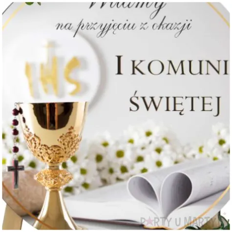 drewniana tablica powitalna komunia swieta kielich z biblia dekoracja sali powitanie gosci 39