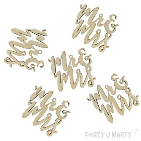 drewniane konfetti mr and mrs godan 18 szt