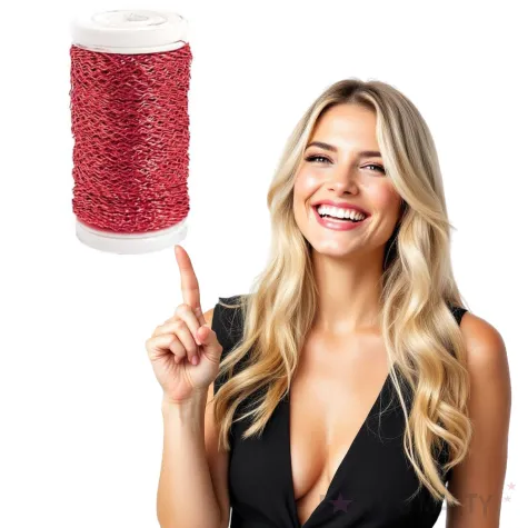 drucik florystyczny karbowany czerwony czakos 0 35 mm 100 m