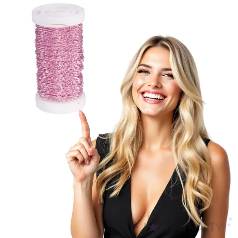 drucik florystyczny karbowany rozowy czakos 0 35 mm 100 m