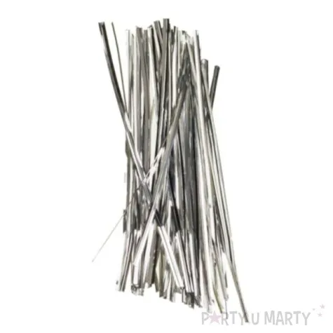 druciki kreatywne w plastiku srebrne brewis 18 cm 50 szt