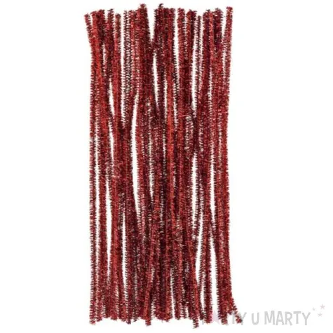 druciki kreatywne wyciory metaliczne czerwone brewis 30 cm 40 szt