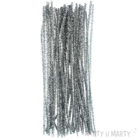 druciki kreatywne wyciory metaliczne srebrne brewis 30 cm 40 szt