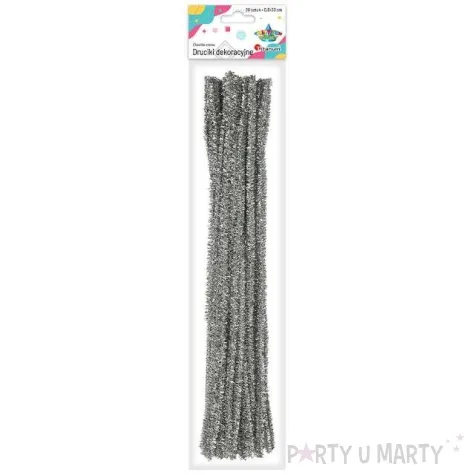 druciki kreatywne wyciory srebrne titanum 30 cm 30 szt