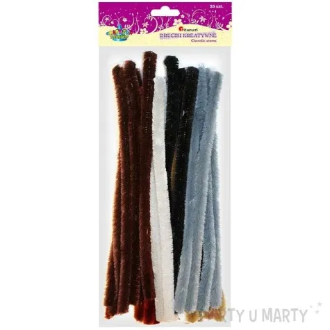 druciki kreatywne wyciory szare mix ciemny titanum 30 cm 25 szt