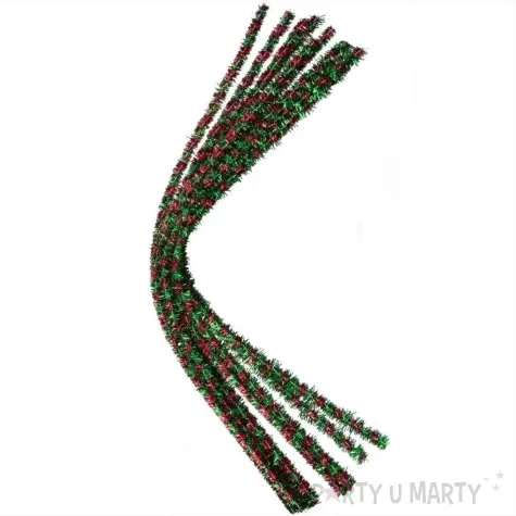 druciki kreatywne wyciory zielono czerwony brewis 30 cm 10 szt