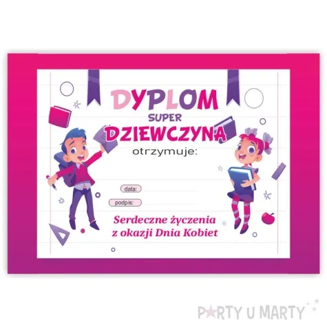 dyplom dla super dziewczyny a5