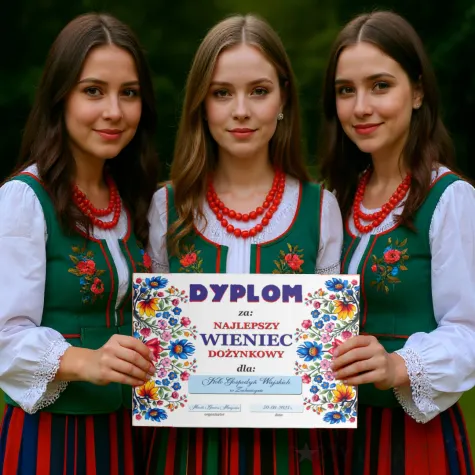 dyplom dozynki najlepszy wieniec dozynkowy kwiaty a4