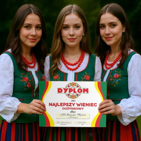 dyplom dozynki najlepszy wieniec dozynkowy kwiaty ludowe a4