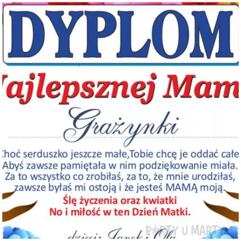 dyplom foto dla najlepszej mamy a5
