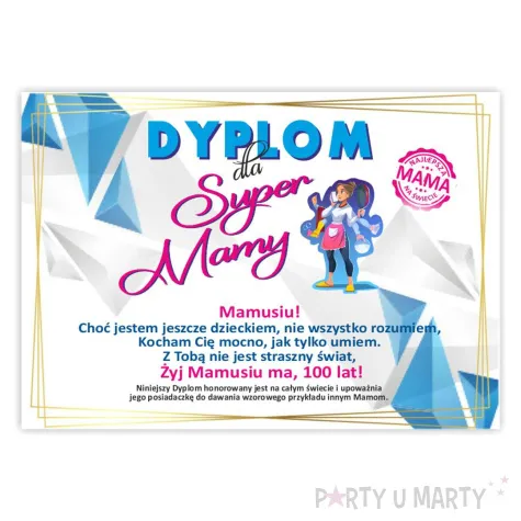 dyplom foto dla super mamy a5